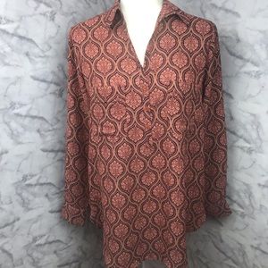Pleione Long Sleeve Print Top Blouse